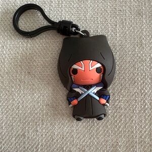 Cute Hooded Character Keychain - Black & Orange